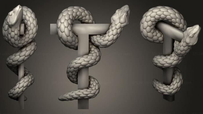 Animal figurines (T gioiello serpente, STKJ_1807) 3D models for cnc